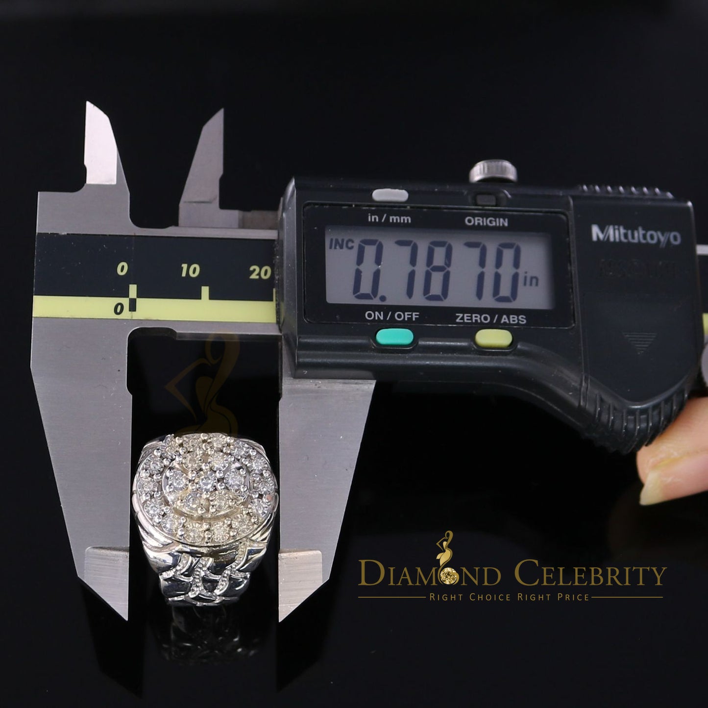 DiamondCelebritees 0.30CT Real Diamond Men's 925 Sterling Silver White Ring Size 8 Antique Design