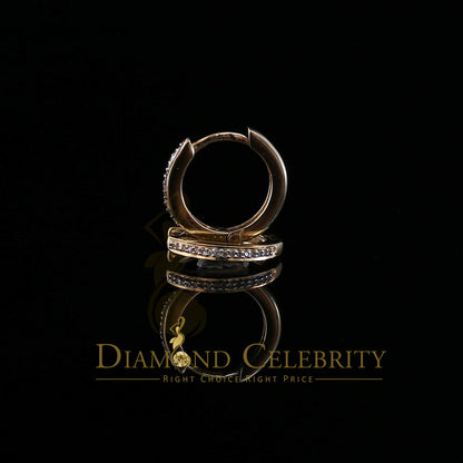 DiamondCelebritees 0.10ct Diamond 925 Sterling Silver Yellow Hoop Stud Earrings For Men's / Women's