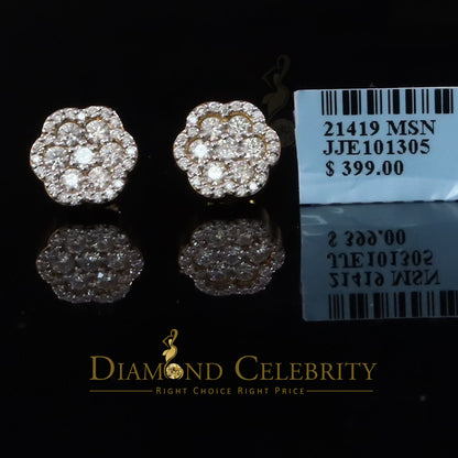 DiamondCelebritees Yellow Floral 1.50ct VVS 'D' Moissanite 925 Stud Earrings Men's/Women