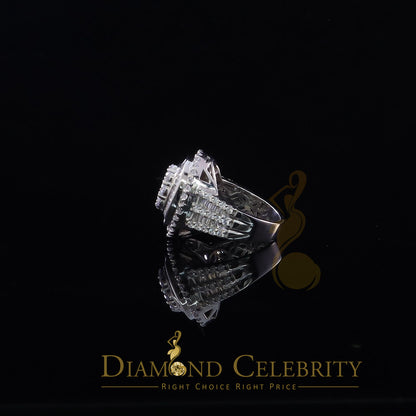 DiamondCelebritees White 925 Silver Rhodium Plated 6.48ct Cubic Zirconia Cocktail Womens Ring SZ 9