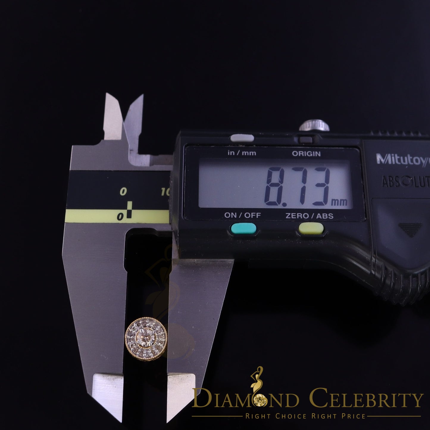 DiamondCelebritees Real 10k Yellow Gold Round Stud 0.50ct Earrings with Real Diamonds