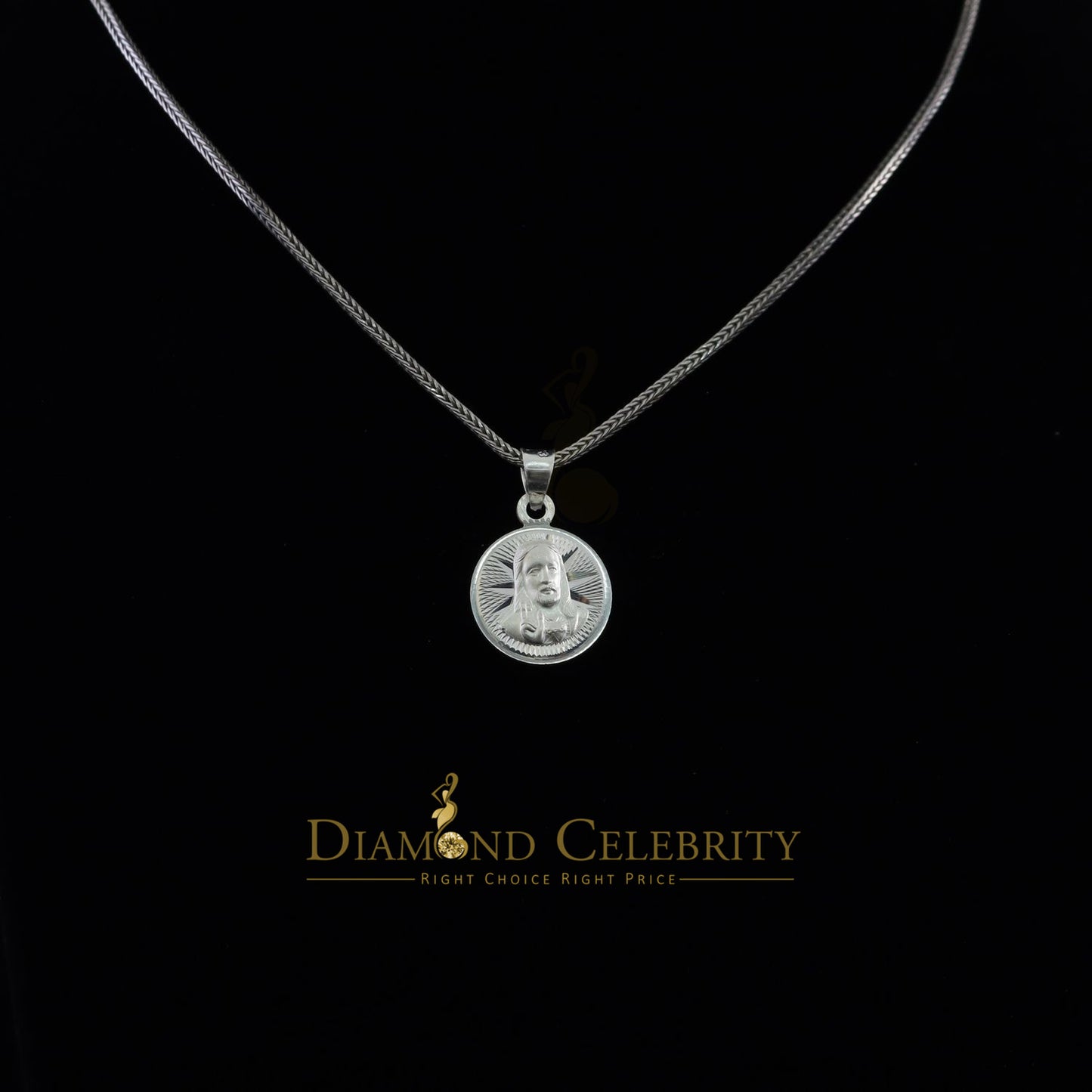 DiamondCelebritees Double Side Jesus & Gudalupe Men's/Women's Pendant Religious 925 Sterling Silver