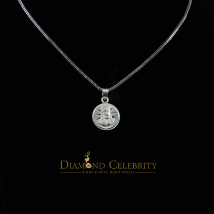 DiamondCelebritees Double Side Jesus & Gudalupe Men's/Women's Pendant Religious 925 Sterling Silver