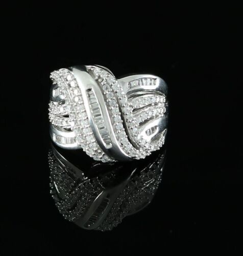 DiamondCelebritees 925 Sterling Silver 3.10ct White Cubic Zirconia Cocktail Womens Ring Size 7