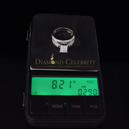 DiamondCelebritees 3.20ct White Cubic Zirconia 925 Silver Cinderella Womens Engagement Ring SZ 8