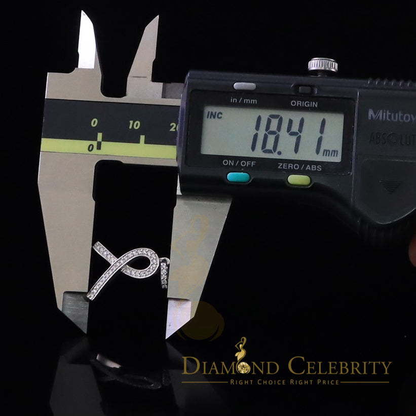 DiamondCelebritees White Ribbon Shape Pendant 925 Sterling Silver with 0.26ct Cubic Zirconia stone