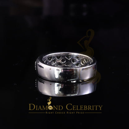 DiamondCelebritees White Silver Round Cubic Zirconia 1.25ct Men Adjustable Ring From SZ 10 to 12