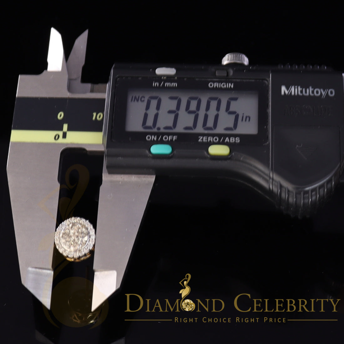 DiamondCelebritees 10K Real Yellow Gold with Real 1.00ct Diamonds Round Stud Earrings