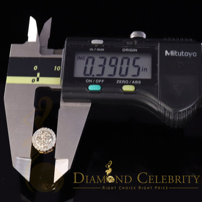 DiamondCelebritees 10K Real Yellow Gold with Real 1.00ct Diamonds Round Stud Earrings