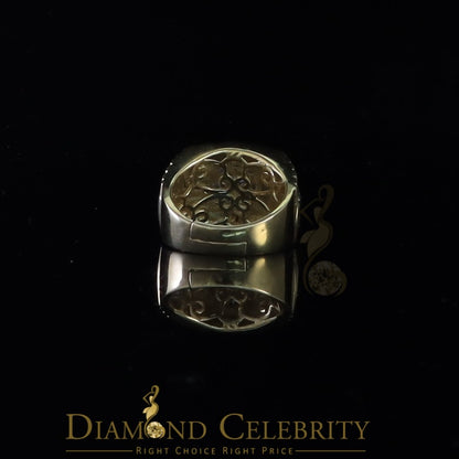 DiamondCelebritees Men's Yellow 925 Sterling Silver 1.80ct Round Cubic Zirconia Ring Size 8