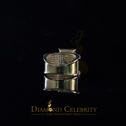 DiamondCelebritees 925 Sterling Yellow Silver Square Cubic Zirconia 3.45ct Womens Ring Size 7