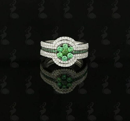 DiamondCelebritees 925 Sterling White Silver 2.50ct Floral Shape Cubic Zirconia Womens Ring SZ 6.5