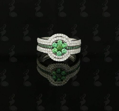 DiamondCelebritees 925 Sterling White Silver 2.50ct Floral Shape Cubic Zirconia Womens Ring SZ 6.5