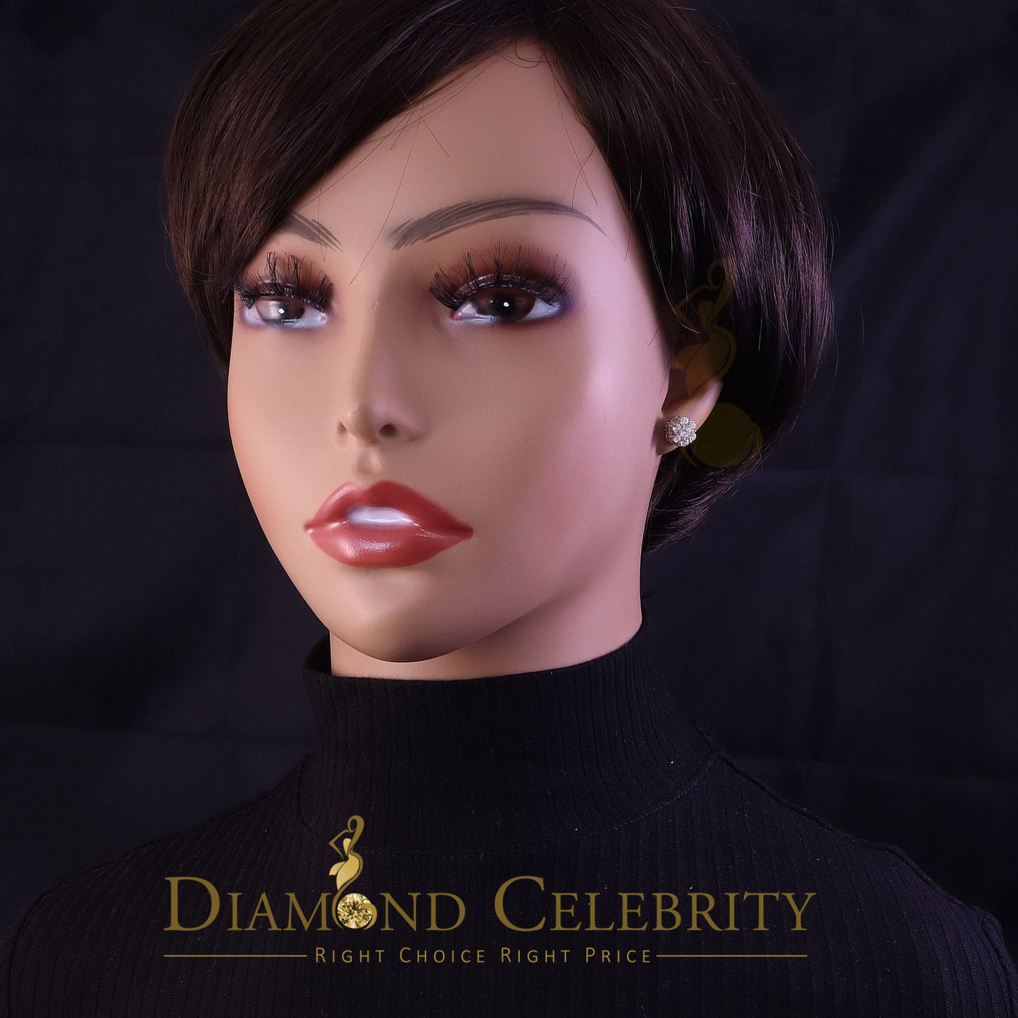 DiamondCelebritees  1.50ct Cubic Zirconia 925 White Silver Sterling Hip Hop Floral Women's Earrings