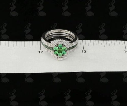 DiamondCelebritees 925 Sterling White Silver 2.50ct Floral Shape Cubic Zirconia Womens Ring SZ 6.5