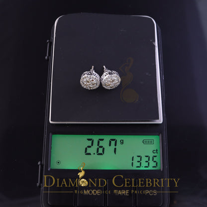 DiamondCelebritees 10K Real Yellow Gold Real Diamond 0.60CT Men's/Women's Stud Round Earring
