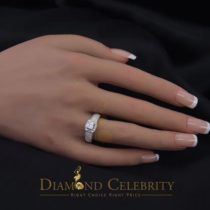 DiamondCelebritees 925 Sterling White Silver 2.50ct Cubic Zirconia Square Wedding Women's Ring SZ 7