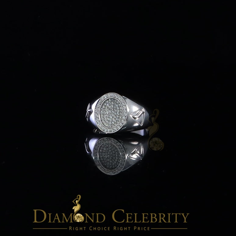 DiamondCelebritees 925 Silver White 1.50ct Cubic Zirconia Wide Oval Engagement Men's Ring Size 11