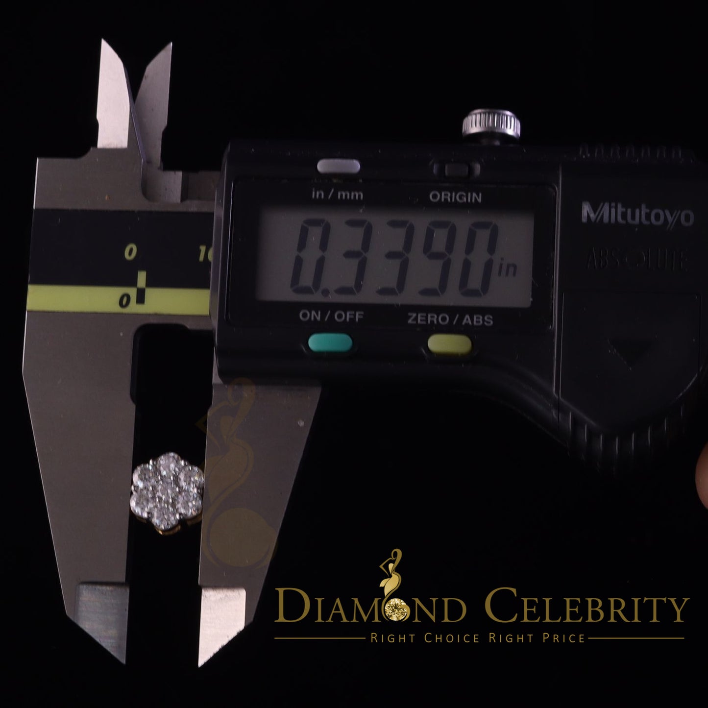 DiamondCelebritees Stud FLORAL Earrings 10k Real Yellow Gold 1.50ct VVS 'D' Color Real Moissanite