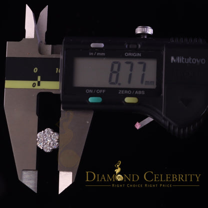 DiamondCelebritees 1.50ct Vvs 'D' Color Genuine Moissanite Stud FLORAL Earrings 10k Real White Gold