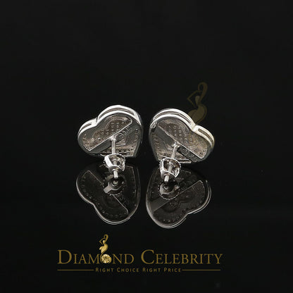 DiamondCelebritees Aretes Para Hombre Heart 925 White Silver 0.30ct Diamond Women's Style Earring