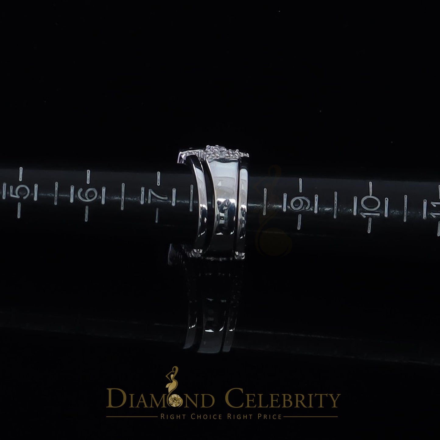 DiamondCelebritees 925 Sterling White Silver Round Cubic Zirconia Luxury Bridal Set Ring Size 8