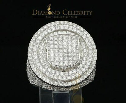 DiamondCelebritees White Sterling Silver11.50ct Cubic Zirconia Men's Adjustable Ring From SZ 9 to11