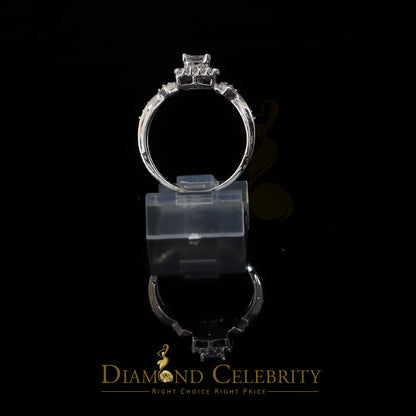 DiamondCelebritees 925 Silver White 0.75ct Square Shape Engagement CZ Women's Ring Size 7