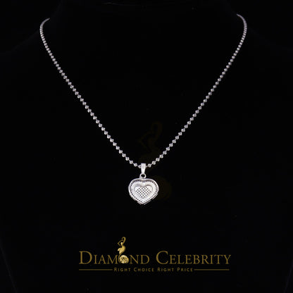 DiamondCelebritees  HEART Charm Real 0.25ct Diamond 925 Sterling Silver Necklace Pendant in White