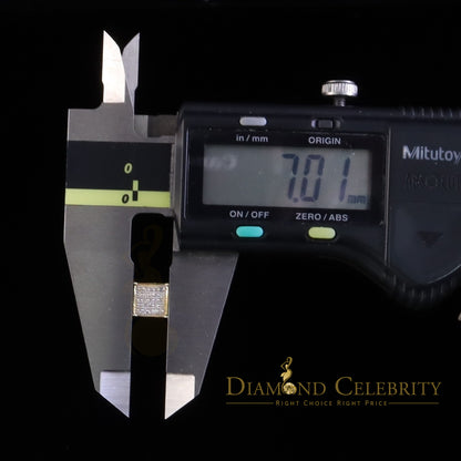 DiamondCelebritees 925 Sterling Yellow Silver 0.15ct Diamond Womens and Men's Square Stud Earrings