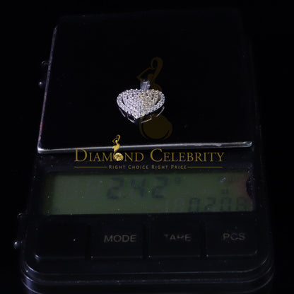 DiamondCelebritees  Promise White Sterling Silver HEART Shape Pendant with 0.87ct Cubic Zirconia