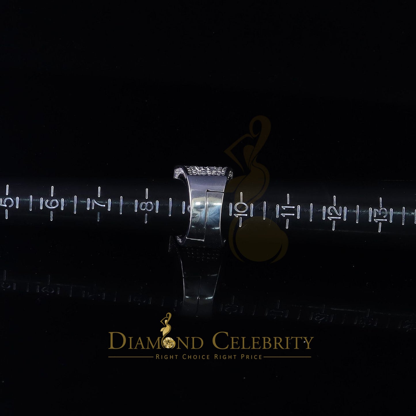 DiamondCelebritees Men's 19.0ct Cubic Zirconia white Silver Square Adjustable Ring From SZ 9 to 11