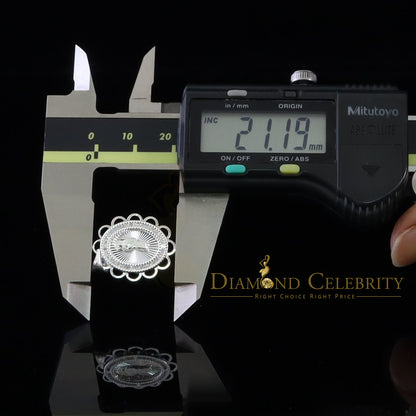 DiamondCelebritees 925 Silver Men/Women Flower Design St.Jude Mini CZ Stone Pendant White Religious