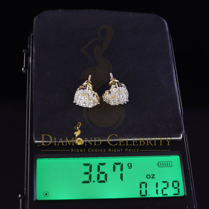 925 Sterling Yellow Silver 1.64ct Cubic Zirconia Heart Women's Stud Earrings
