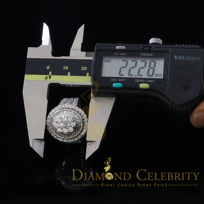 DiamondCelebritees White 925 Silver Rhodium Plated 6.48ct Cubic Zirconia Cocktail Womens Ring SZ 9