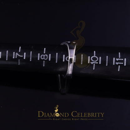 DiamondCelebritees Sterling White Silver 0.40ct Cubic Zirconia Hexagon Engagement Men's Ring Size 9
