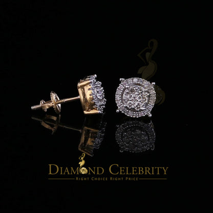 DiamondCelebritees 925 Sterling Silver 0.35 ct Diamond for Women's/Men's Yellow Stud Round Earrings