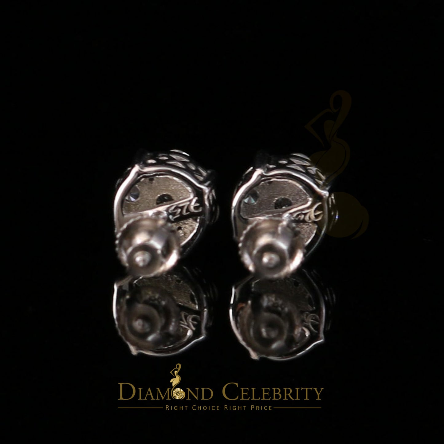 DiamondCelebritees  White 925 Sterling Silver 1.96ct Cubic Zirconia for Ladies Hip Hop Round Earring