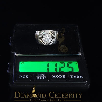 DiamondCelebritees Men's White Silver 1.80ct Round Cubic Zirconia Adjustable Ring From SZ 9 to 11