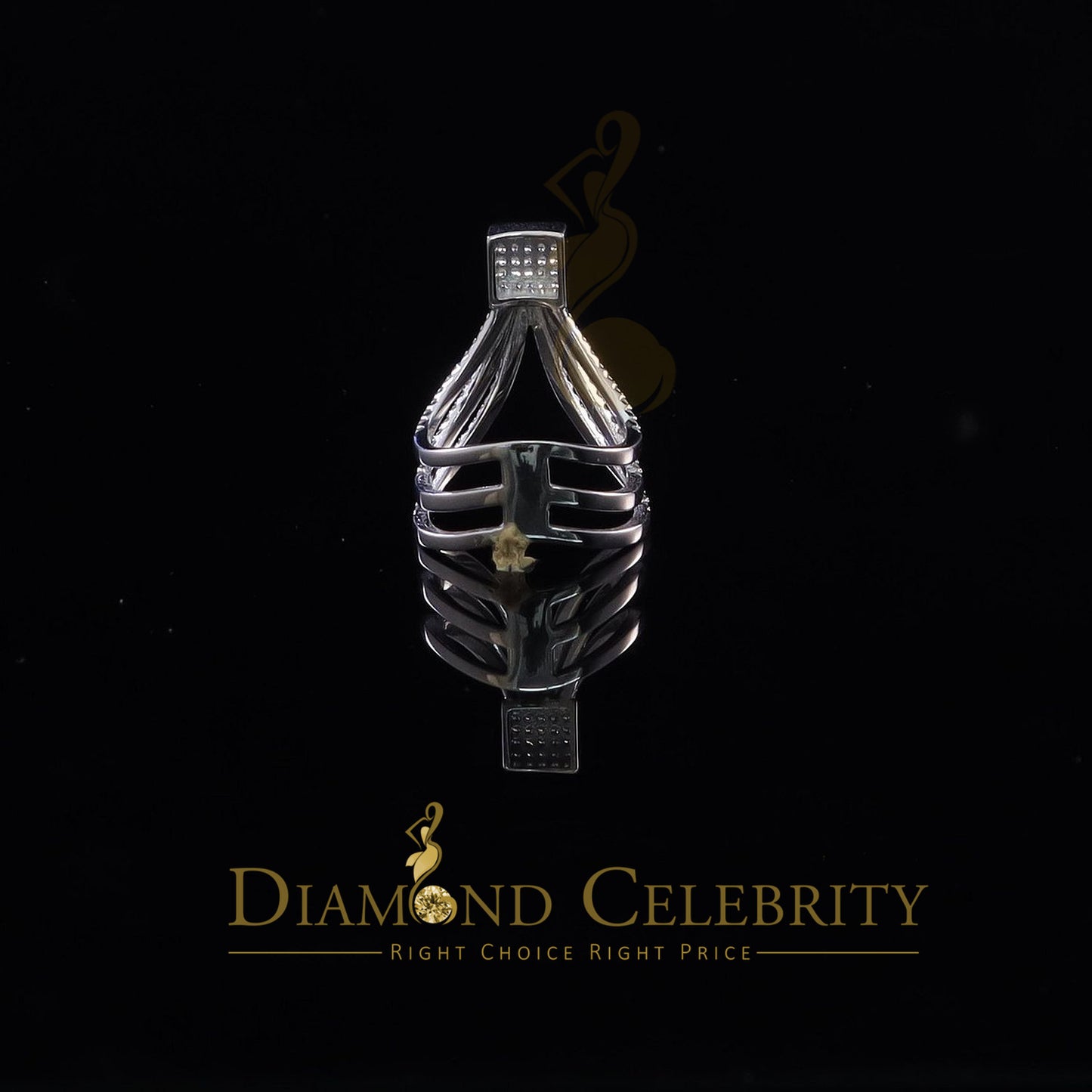 DiamondCelebritees 925 Sterling 1.50ct Cubic Zirconia White Silver Cocktail Womens Ring Size 6.