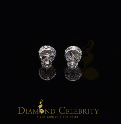 DiamondCelebritees 10K Real White Gold Real Diamond 0.55CT Men's/Women's Stud Round Earring