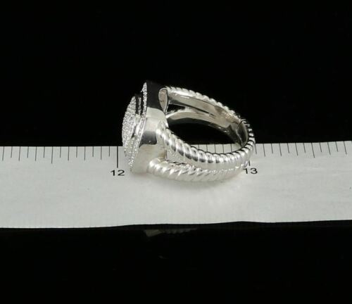 DiamondCelebritees 1.33ct White Silver Square Cubic Zirconia Womens Adjustable Ring From SZ 8 to 10