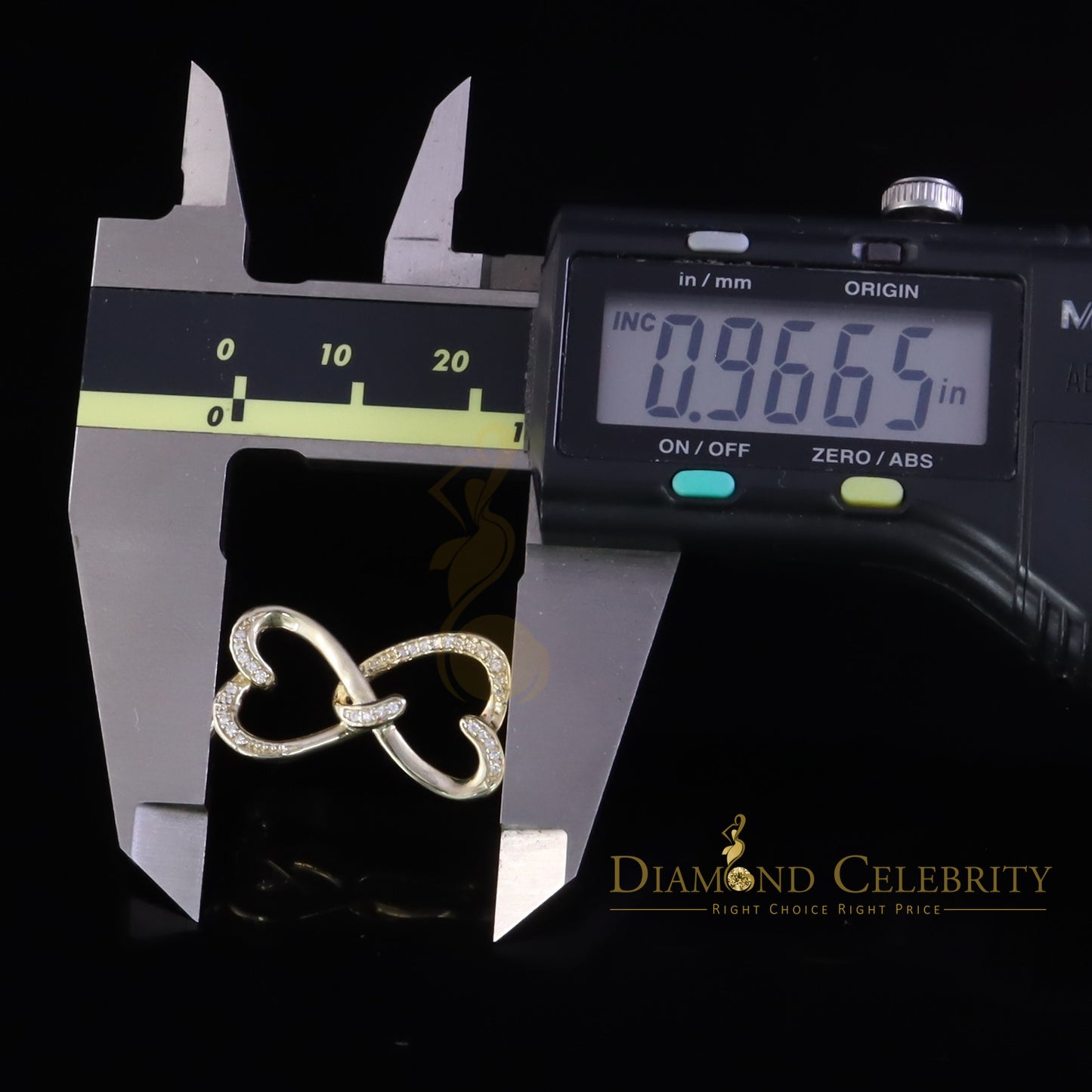 DiamondCelebritees 925 Sterling Yellow Silver Heart Fashion Pendant with 0.00ct Cubic Zirconia