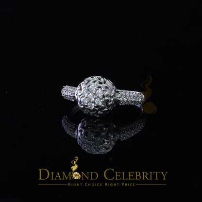 DiamondCelebritees Cubic Zirconia 925 Sterling White Silver Round Engagement Women's Ring Size 7