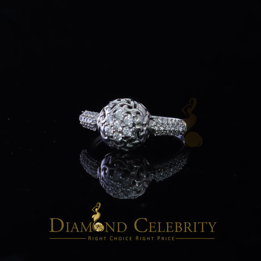 DiamondCelebritees Cubic Zirconia 925 Sterling White Silver Round Engagement Women's Ring Size 7