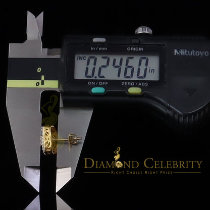 DiamondCelebritees  925 Yellow Sterling Silver 1.22ct Cubic Zirconia Women's Hip Hop Square Earrings