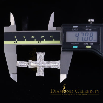 Diamondcelebritees  925 White Sterling Silver 2.25ct VVS D Clr. Moissanite Cross Pendant for Women's