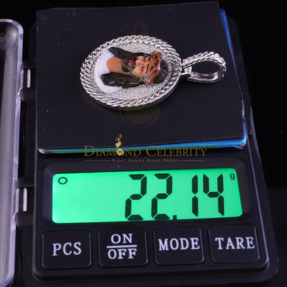 Diamondcelebritees  925 Sterling Silver Beautiful 2.00ct W/Crushed Moissanite White Jesus Pendant