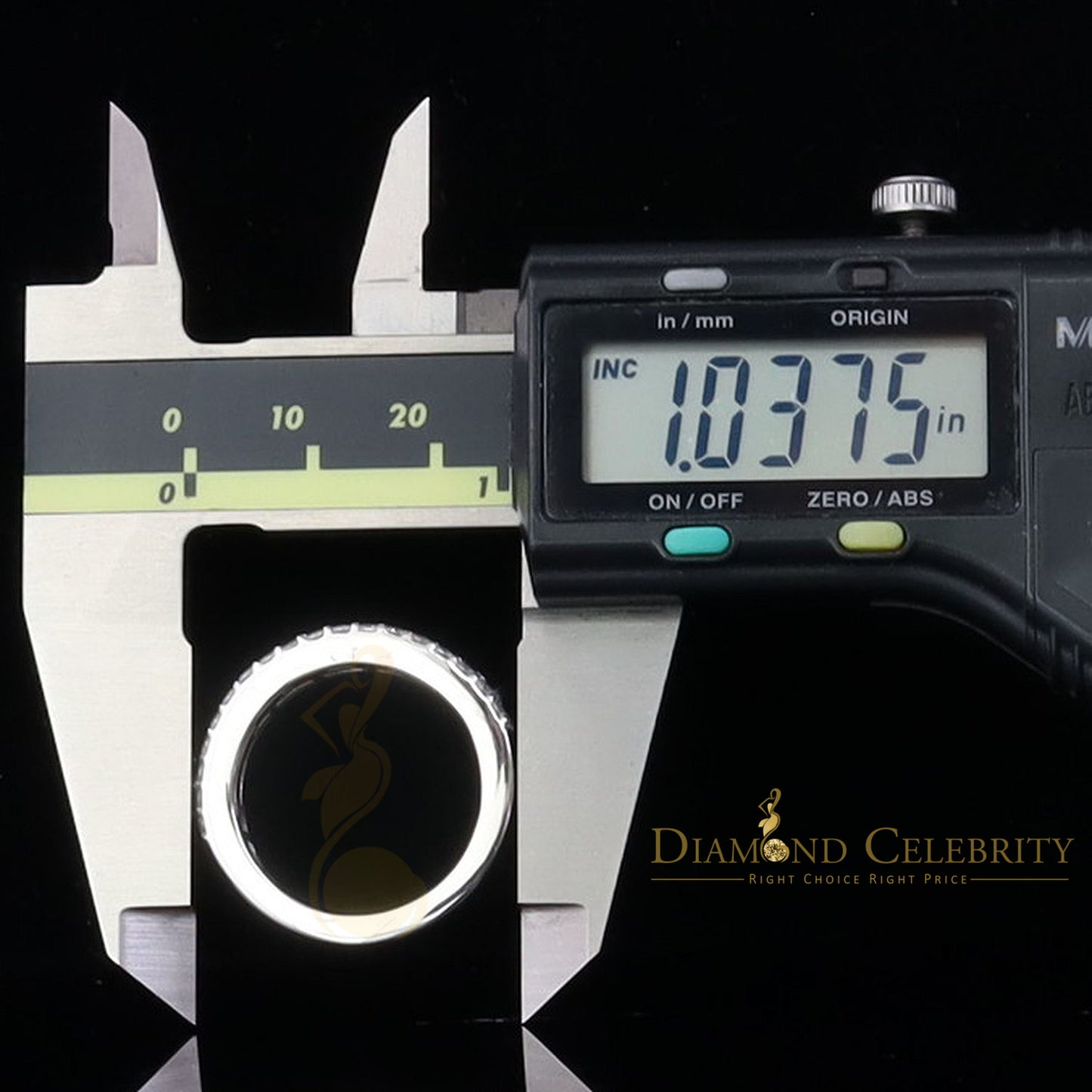 DiamondCelebritees Men's 1.50ct VVS D Silver White Moissanite 2 Row Wedding Band 925 Ring Size 10