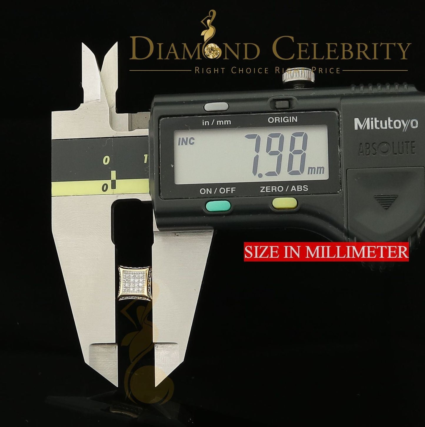 DiamondCelebritees Real Diamond 0.10CT with 10K Yellow Real Gold Men's /Ladies Studd Earring